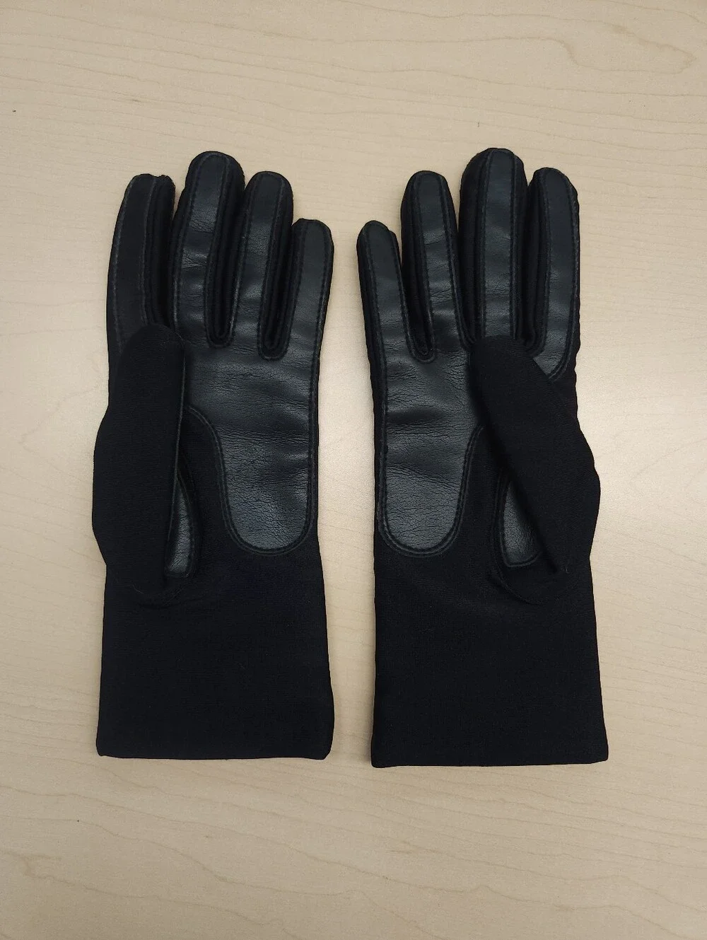 Women's Black Dress Gloves with Decorative Stitch Detail